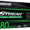 Ammo Inc Streak Visual (GREEN) Self Defense Pistol 500 Rounds Ammunition 380100TMCSTRKGRN50, 380 ACP, Total Metal Case, 100 GR, 890 fps