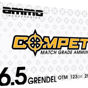 Ammo Inc Compete Rifle Ammunition 65GR123BTHPA20, 6.5 Grendel, Open Tip Match, 123 gr, 2500 fps, (1000) COUNTS