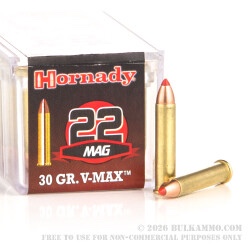 500 Rounds of .22 WMR Ammo by Hornady - 30gr V-Max