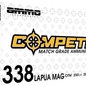500 Rounds Ammo Inc Compete Rifle Ammunition 338LM250BTHPA20, 338 Lapua Mag, Open Tip Match, 250 gr, 2866 fps