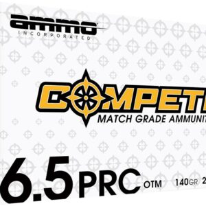 500 Rounds Ammo Inc Compete Rifle Ammunition 65PRC140BTHPA20, 6.5 PRC, Open Tip Match, 140 gr, 2950 fps