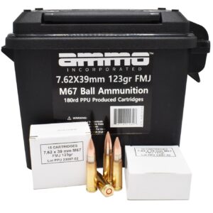 Ammo Inc Rifle Ammunition 762X39123FMJB180, 7.62x39mm, Full Metal Jacket, 123 gr, 180 rounds