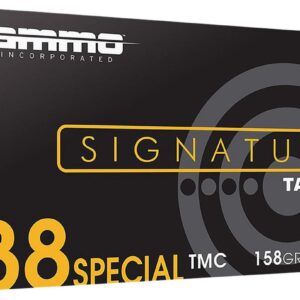 500 Rounds Ammo Inc Signature Pistol Ammunition 38158TMCA50, 38 Special, Total Metal Case, 158 gr, 947 fps