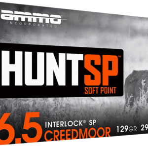 Ammo Inc Hunt Rifle Ammunition 65CM129SPA20, 6.5 Creedmoor, Soft Point, 129 gr, 2900 pfs,(500) Rounds