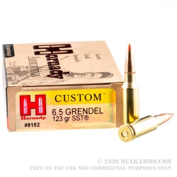 200 Rounds of 6.5mm Grendel Ammo by Hornady - 123gr SST
