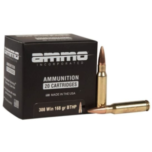AMMO INC 308 WIN AMMO 168 GRAIN BTHP 500RDS - 308168BTHP-A20